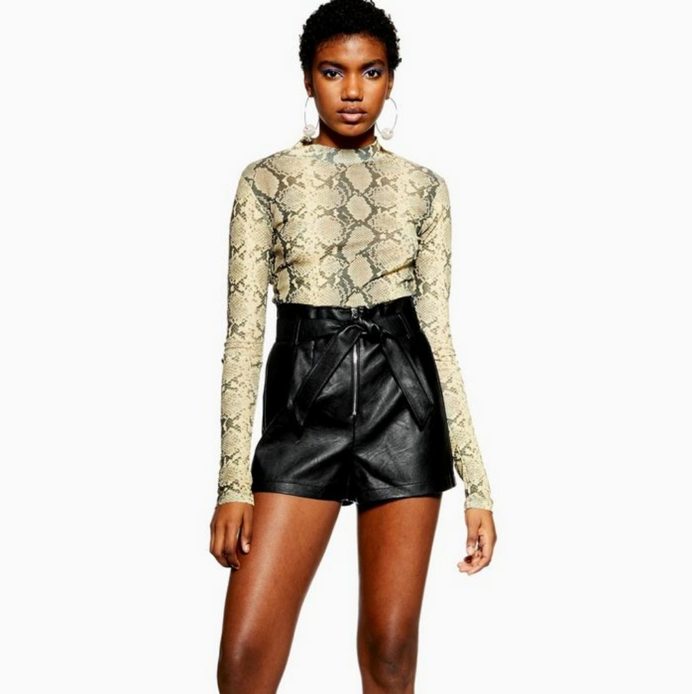 Topshop Faux Leather Shorts
